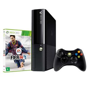 Console Xbox 360 4GB + Controle Wireless + Jogo FIFA 14