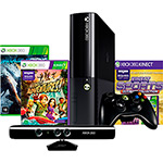 Console Xbox 360 4GB + Kinect + Controle Sem Fio + 3 Jogos
