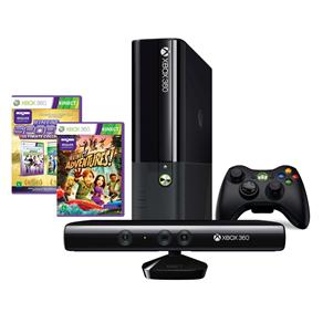 Console Xbox 360 4GB Kinect + Jogo Kinect Sports Ultimate + Jogo Kinect Adventures