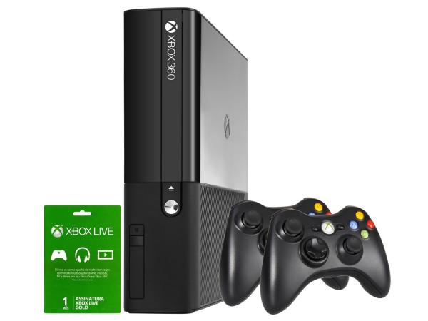 Console Xbox 360 4GB Microsoft - 2 Controles Wireless
