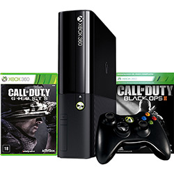 Console Xbox 360 500GB + Controle Sem Fio + Jogo Call Of Duty Ghosts + Call Of Duty Black OPS II