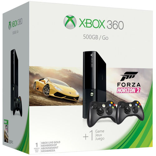 Console Xbox 360 500gb + Forza Horizon 2 (via Download) +2 Controles Sem Fio