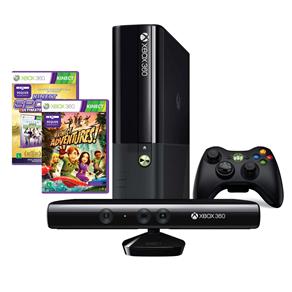 Console Xbox 360 500GB + Kinect + Kinect Sports Ultimate + Kinect Adventures