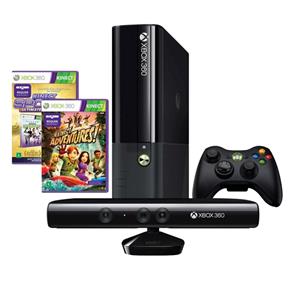 Console Xbox 360 500Gb + Kinect + Kinect Sports Ultimate + Kinect Adventures