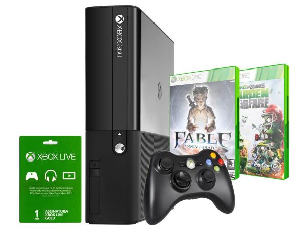 Console Xbox 360 500GB Microsoft 1 Controle - com 2 Jogos