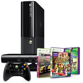 Console Xbox 360 250Gb + Kinect + 3 Jogos Microsoft