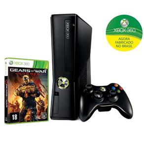 Console Xbox 360 Slim com 4GB de Memória + Controle Sem Fio + Jogo Gears Of War: Judgment