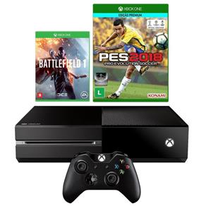 Console Xbox One 500GB + Battlefield 1 + PES 2018