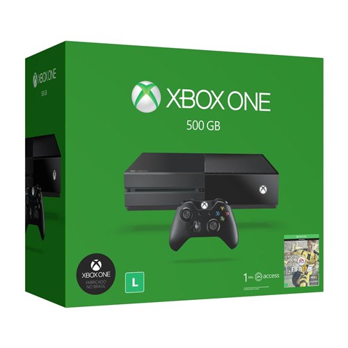 Console Xbox One 500GB + Game FIFA 17 (Via Download) + 1 Mês de EA Access + Controle