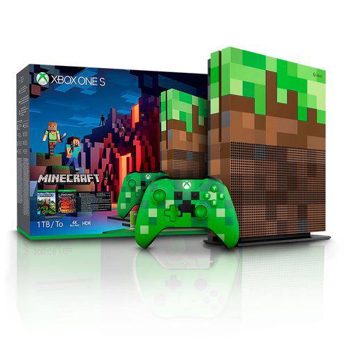 Console Xbox One S 1tb com Jogo Minecraft Edition Bundle Microsoft