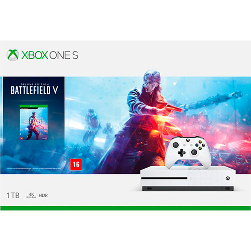 Console Xbox One S 1TB + Controle Sem Fio + Game Battlefield V - Microsoft