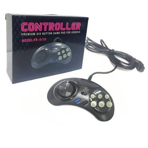 Tudo sobre 'Controle Joystick com Fio de 170 Cm Turbo com 6 Botões para Mega Drive e Genesis Feir Fr-6110'