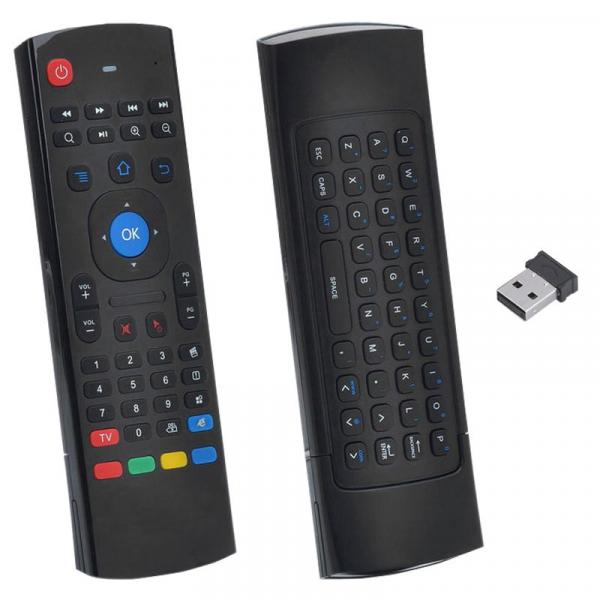 Controle Mini Teclado Air Mouse Wireless Sem Fio Android Pc Tv MX-3A 2,4 Ghz Preto - S/m