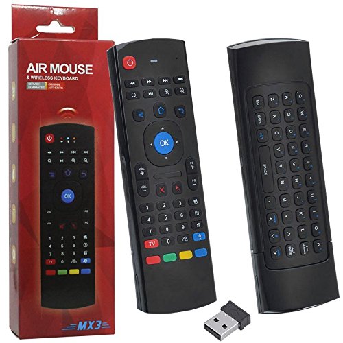 Controle Mini Teclado Air Mouse Wireless Sem Fio Android Pc Tv MX3 MX-3A Preto
