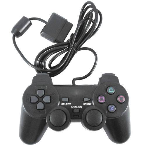 Tudo sobre 'Controle para Playstation 2 Ps2 com Fio - Cor Preto'