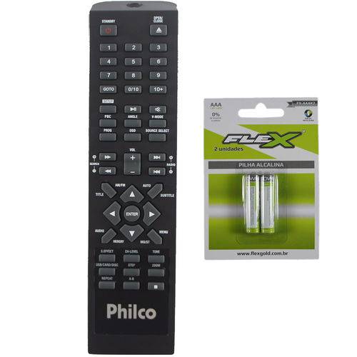 Controle Remoto Audio Philco Original PH400 / PH650 / PH800+ 2 PIlhas AAA Alcalina Flex