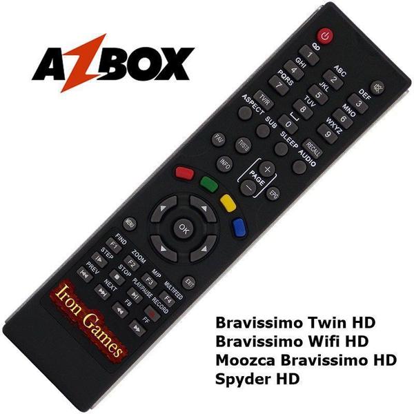 Controle Remoto Receptor Azbox- Bravíssimo Wifi HD