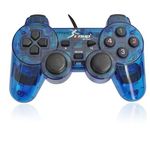 Controle Usb Gamer para Pc com Função Vibratória Knup Azul