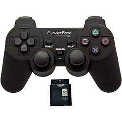 Controle USB Joystick X3.1 Wireless - Power Fast - PC/PS2/PS3 - Preto