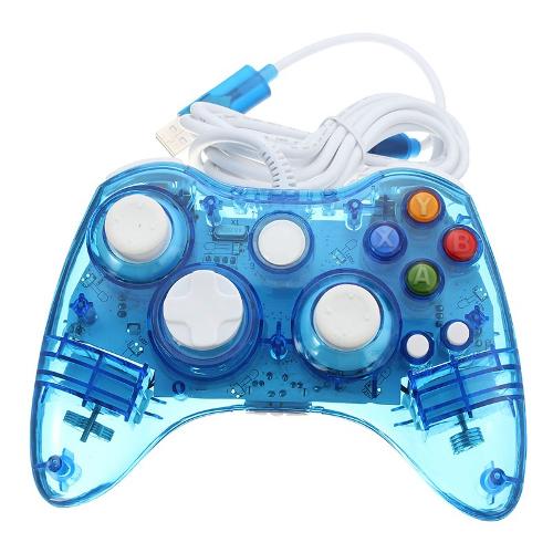 Controle Xbox 360 com Fio Led Azul - Pro50