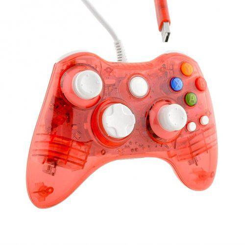Controle Xbox 360 com Fio Led Vermelho - Pro50