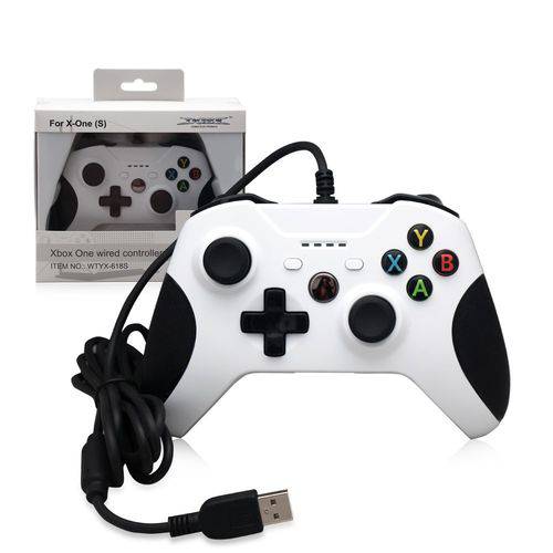 Tudo sobre 'Controle Xbox One e Pc com Fio USB Branco - Dobe'