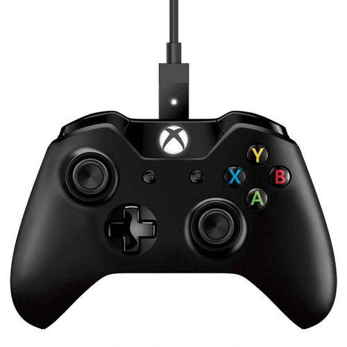 Controle Xbox One S Wireless com Cabo Preto