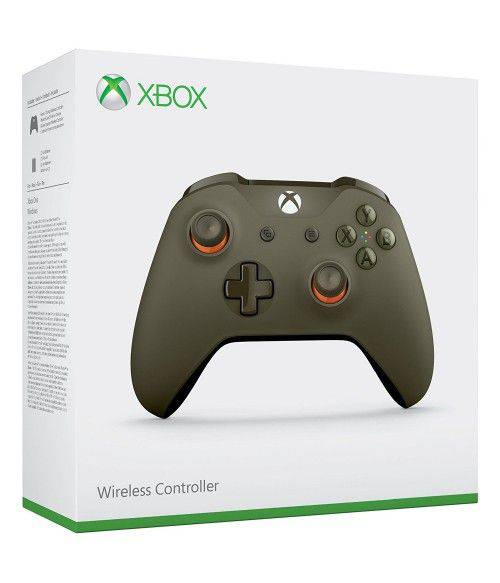 Tudo sobre 'Controle Xbox One Slim Army Green Orange'