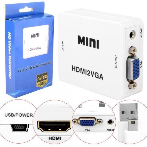 Conversor Adaptador HDMI para VGA HDMI para VGA Generico