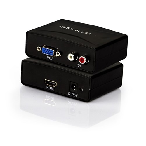 Conversor Adaptador Vga + Áudio para Hdmi - Ideal para Computadores Projetores Tvs e Monitores