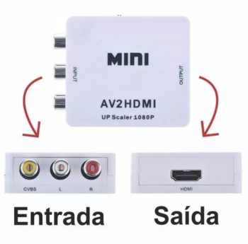 Conversor Áudio e Vídeo RCA AV para HDMI 1080p AV2HDMI C/ Áudio - MXT