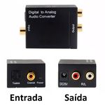 Conversor de Áudio Digital Óptico e Coaxial para Analógico Rca