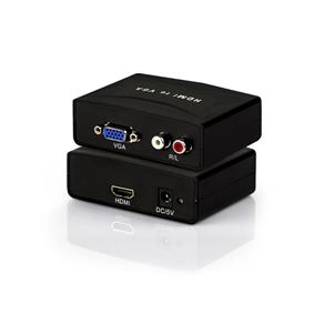 Conversor de Vídeo VGA Fêmea para HDMI Fêmea com Áudio RCA Exbom VAC-V2H100
