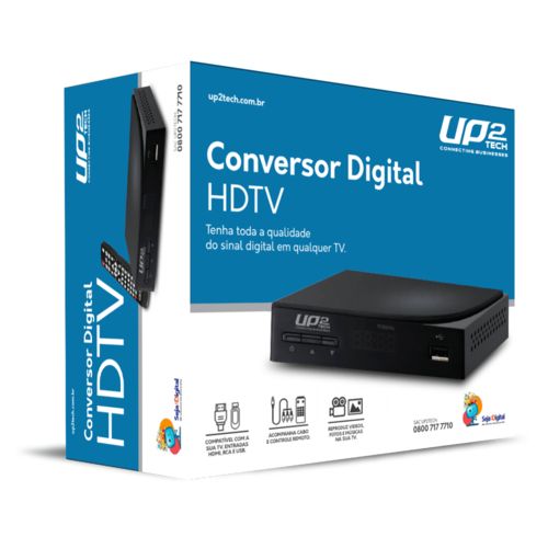 Conversor e Gravador de TV Digital UP2Tech - Full HD - USB Conexão para Pendrive e HD Externo