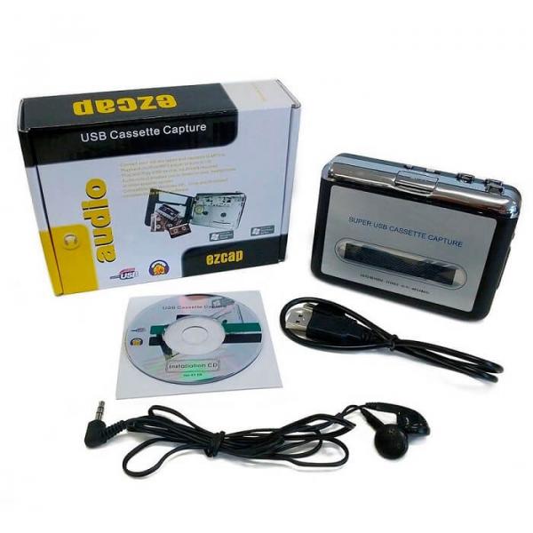 Conversor e Leitor de Fita Cassete K7 para MP3 USB Direto para o PC EZCAP K7-PC