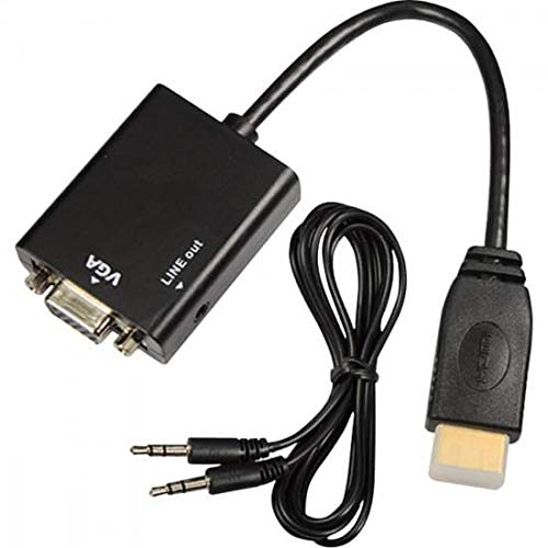 Conversor HDMI para VGA de Áudio Cabo P2 CN1072 YUHUAN, Yuhuan, CN1072, Preto
