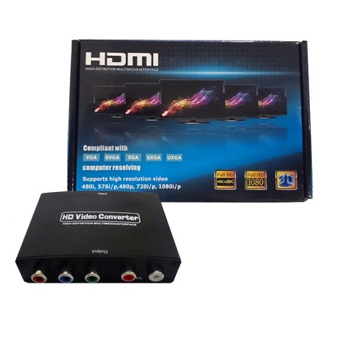 Conversor Hdmi para Video Componente(Ypbpr) + Áudio R/L para Dvd, Tv, Notebook, Pc, Vídeo Game
