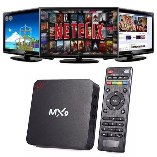 Conversor TV BOX Android 7.1 MX9 4K Google PC HDMI Quadcore WI-FI Netfix