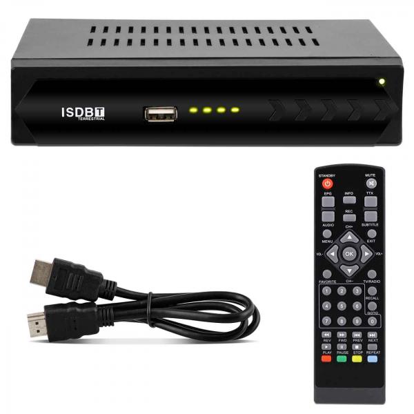 Tudo sobre 'Conversor TV Sinal Digital ISDB-T Set Top Box Full HD HDMI RCA USB Receptor Gravador Digital MP3 WMA - Prime'