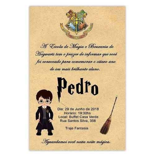 Convite Personalizado Harry Potter 15X10-30 Unidades