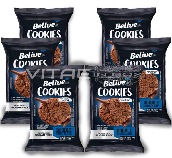 Cookie Chocolate Zero Açúcar Sem Glúten Sem Lactose 06x34g - Belive
