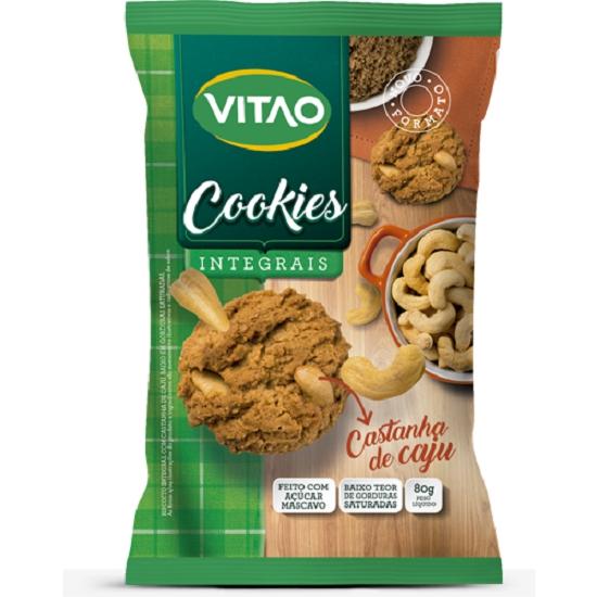 Cookies Integrais Castanha de Caju Vitao 80 G