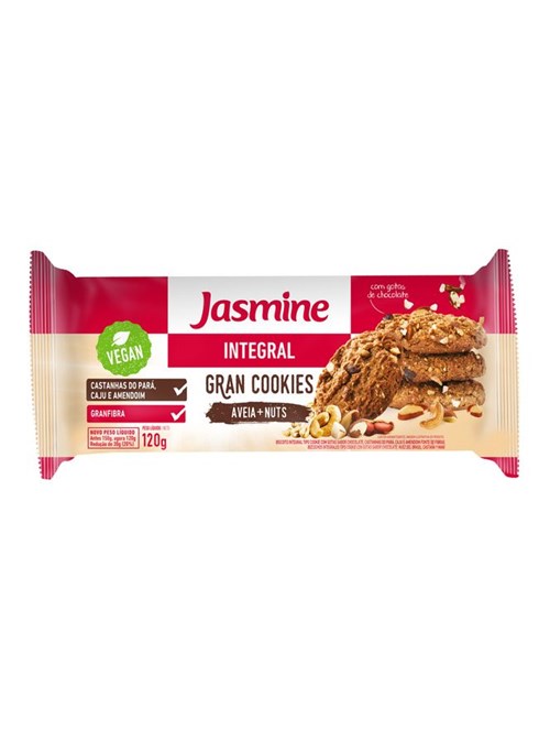 Cookies Integral Aveia e Nuts Jasmine 120g