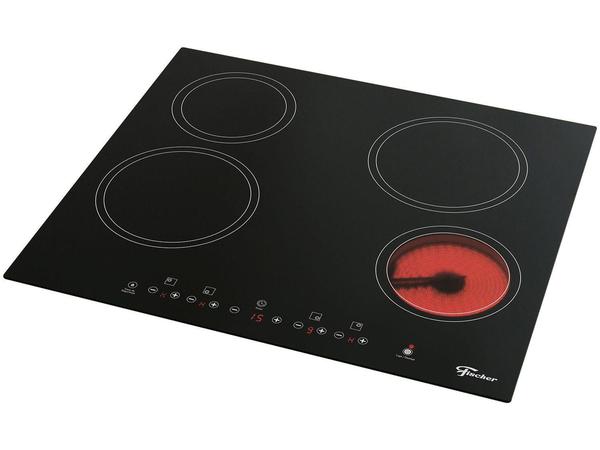 Cooktop 4 Bocas Fischer Preto Resistência - Vitrocerâmico 26681 - 58300 - 220V