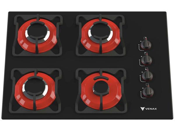 Cooktop 4 Bocas Venax Arena à Gás GLP - Acendimento Superautomático