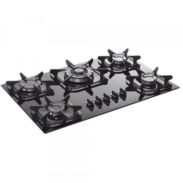 Cooktop a Gás 5 Bocas Tripla Chama Automático Bivolt Preto Mueller