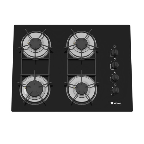 Cooktop Gás GLP 4 Bocas Volare Venax - Preto - Bivolt