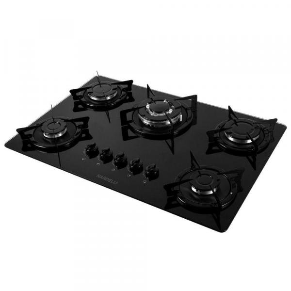 Cooktop Nardelli NV5Vidro Tripla Chama 5 Bocas Preto Bivolt