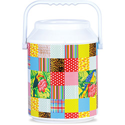 Cooler 12 Latas Patchwork Branco - Anabell Coolers