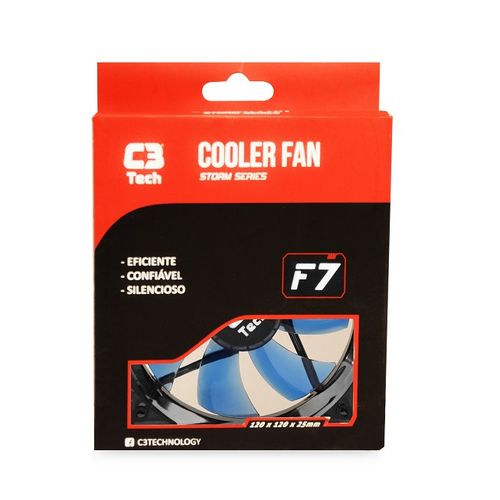 Cooler C3 Tech Fan 12 Cm F7-l100 Bl Storm Led C3t Azul